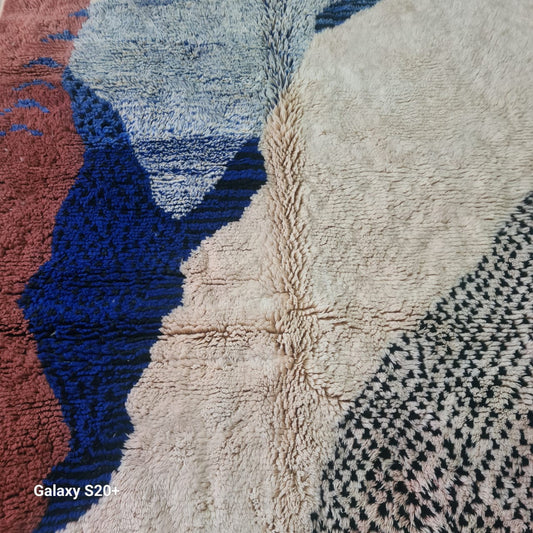 Atlantic Echoes – Beni Mrirt Rug in Oceanic Blues