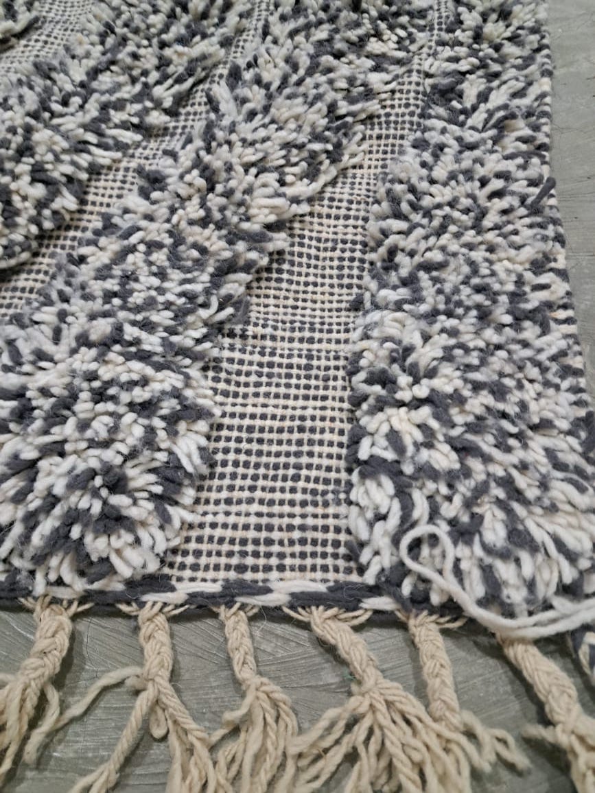 Boujaad Tonal Chevron — Stone Grey Wool
