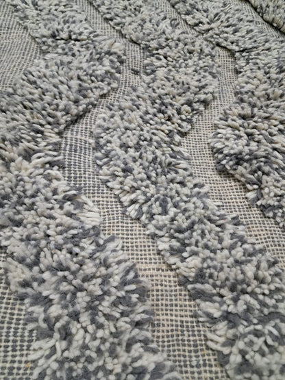 Boujaad Tonal Chevron — Stone Grey Wool