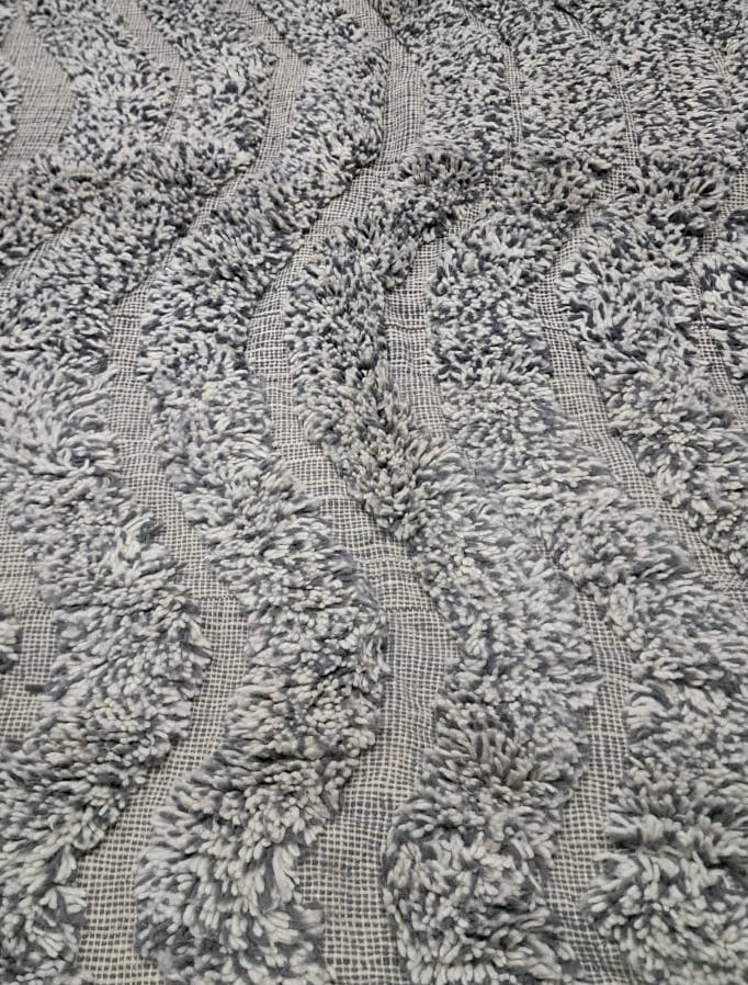 Boujaad Tonal Chevron — Stone Grey Wool