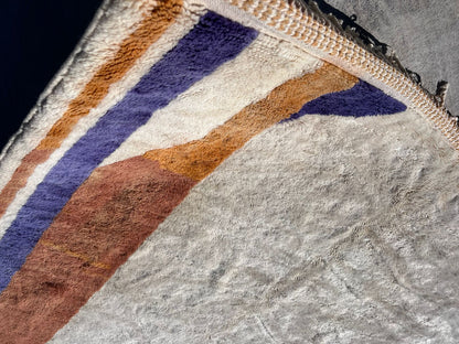 Beni Mrirt Margin Study — Ivory Field with Violet Selvedge