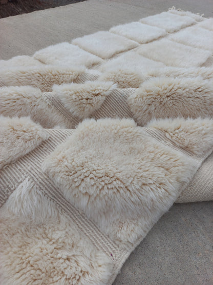 Marmoucha Ivory Sculpted Grid Rug