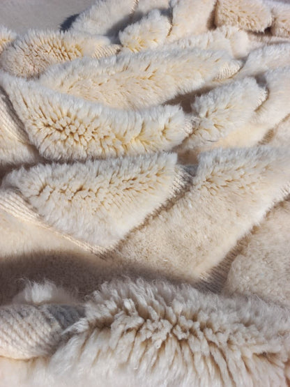 Marmoucha Ivory Sculpted Cellular Rug