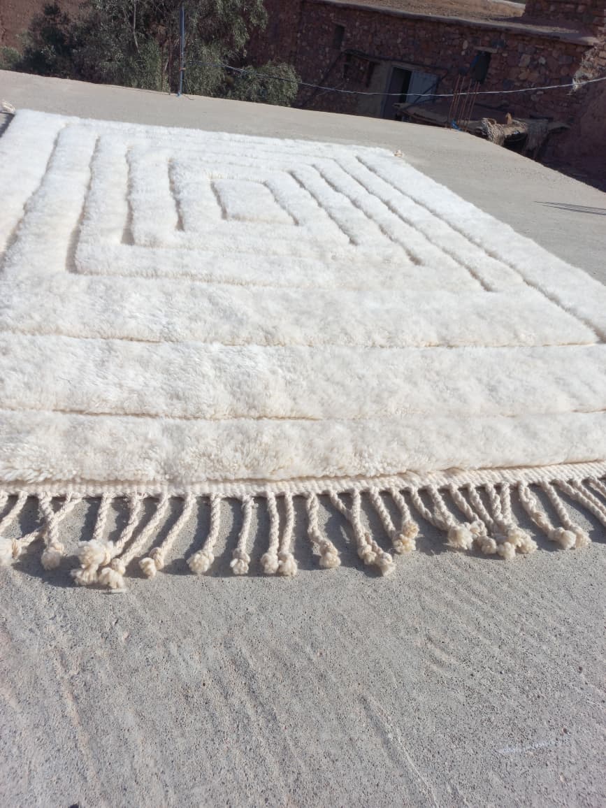 Marmoucha Ivory Concentric Relief Rug