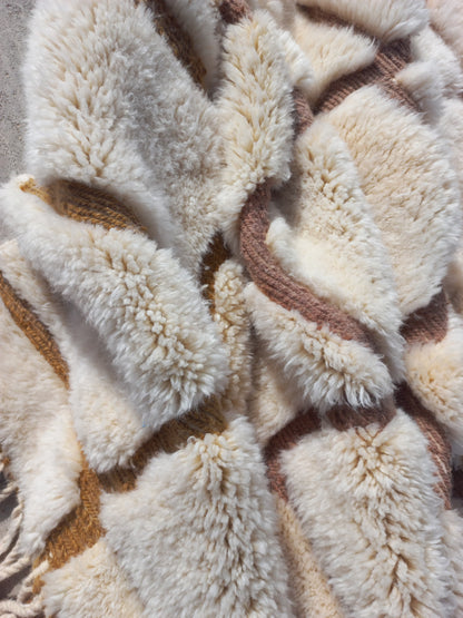 Ait Sgougou (Beni Mrirt) Ivory Cellular Rug with Blush Channels