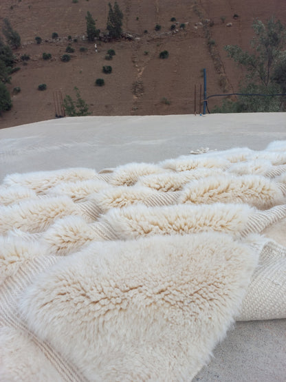Marmoucha Ivory Sculpted Cellular Rug