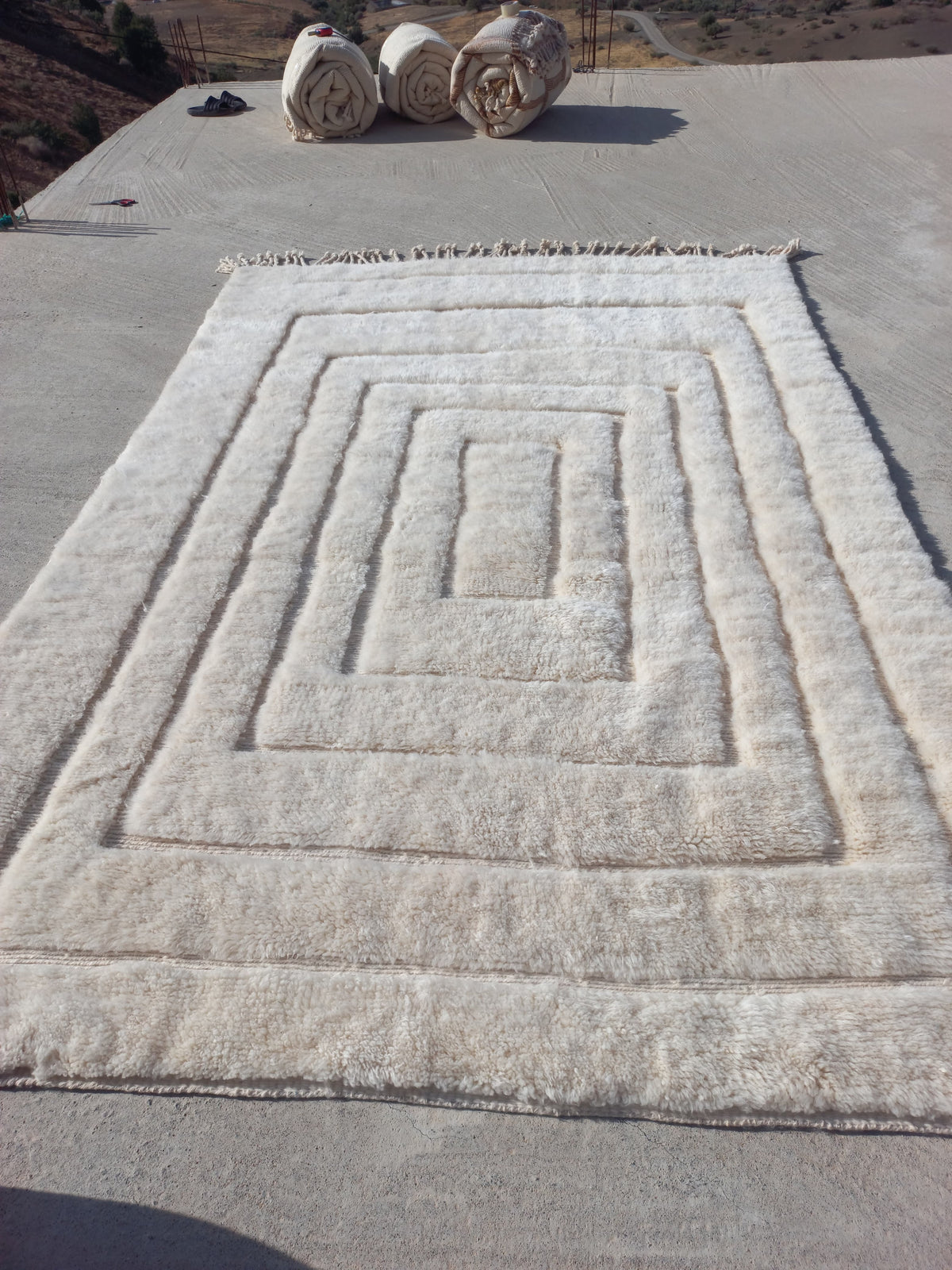 Marmoucha Ivory Concentric Relief Rug