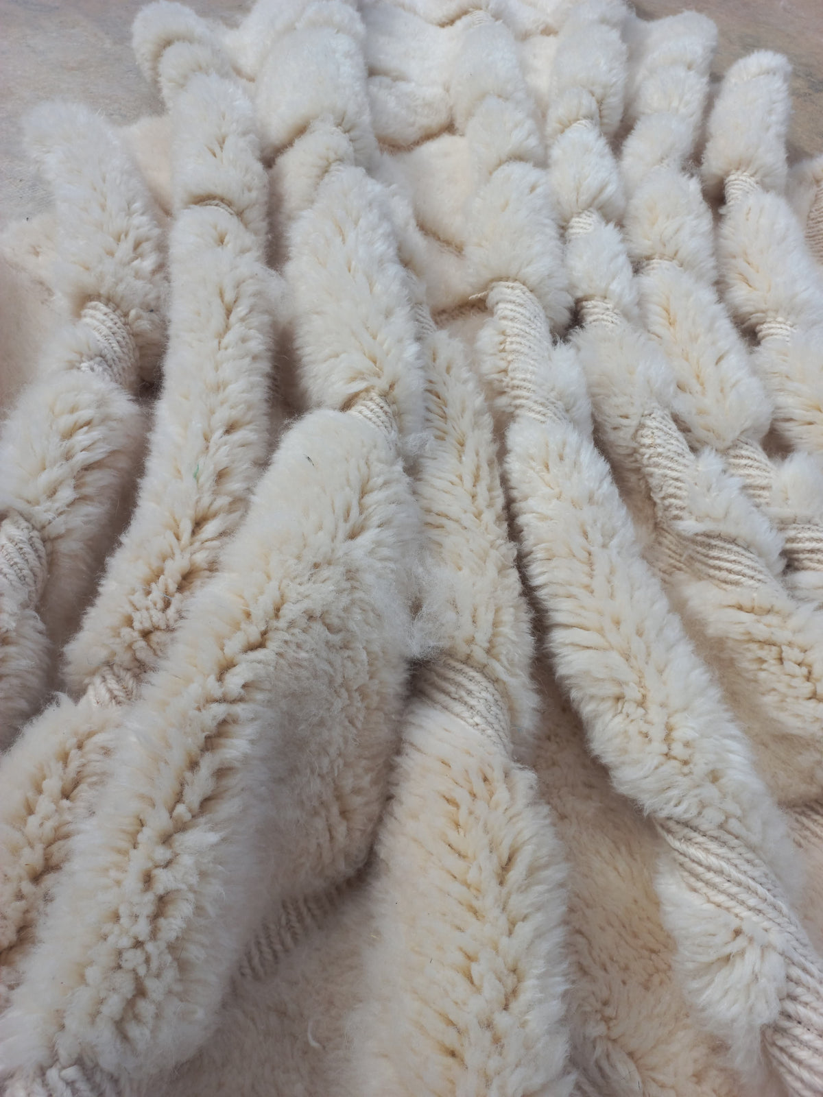 Marmoucha Ivory Sculpted Grid Rug