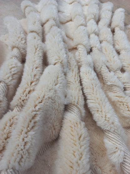 Marmoucha Ivory Sculpted Grid Rug