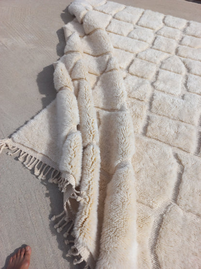 Marmoucha Ivory Sculpted Cellular Rug