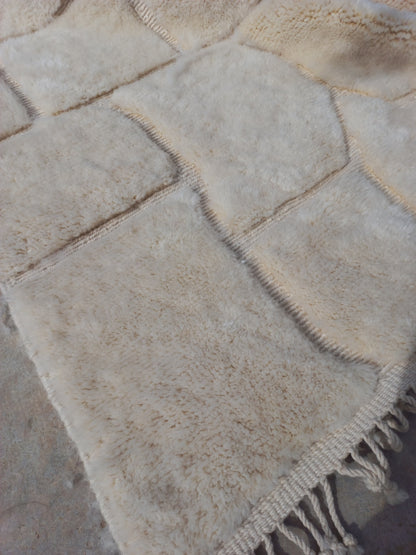 Marmoucha Ivory Sculpted Cellular Rug