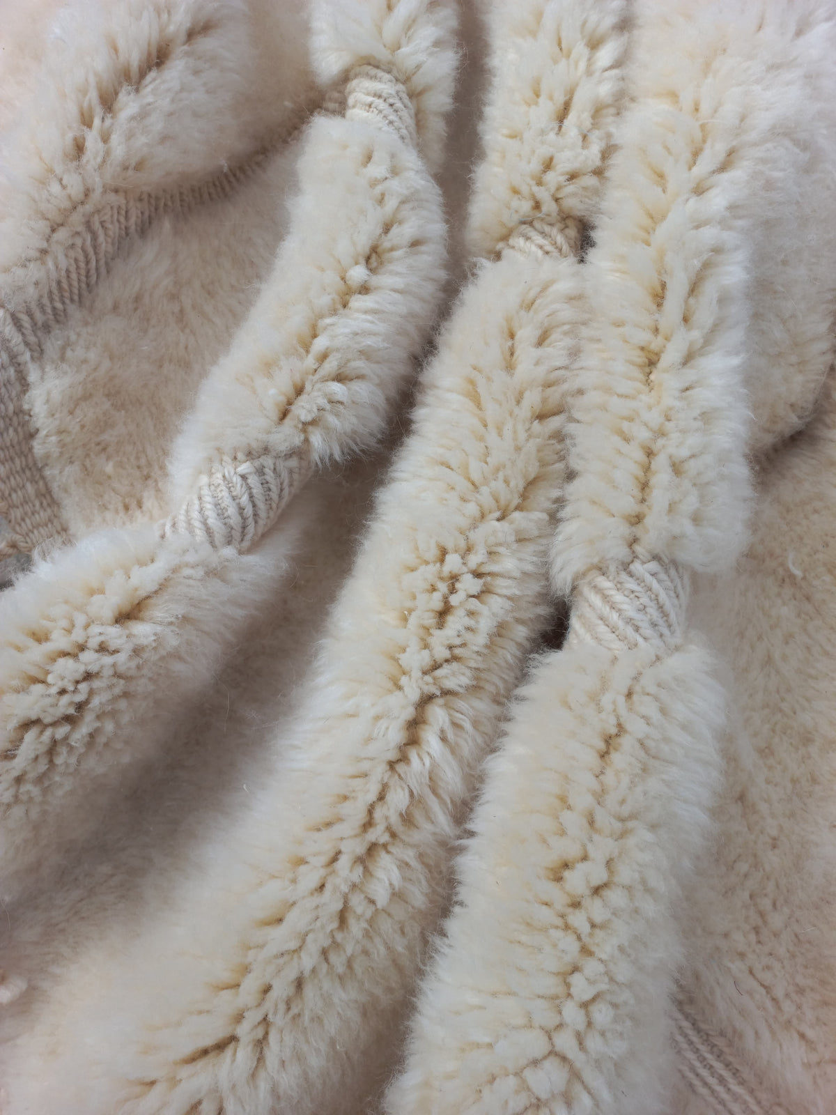 Marmoucha Ivory Sculpted Grid Rug