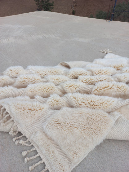 Marmoucha Ivory Sculpted Cellular Rug