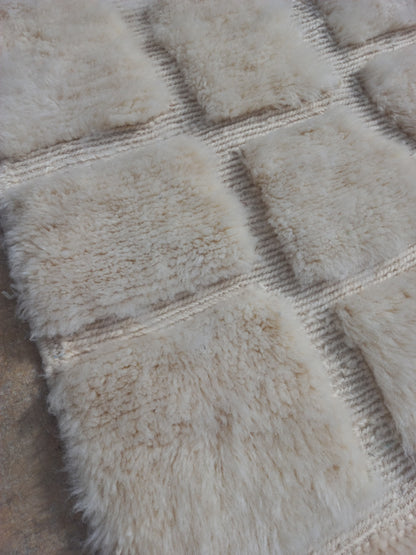 Marmoucha Ivory Sculpted Grid Rug