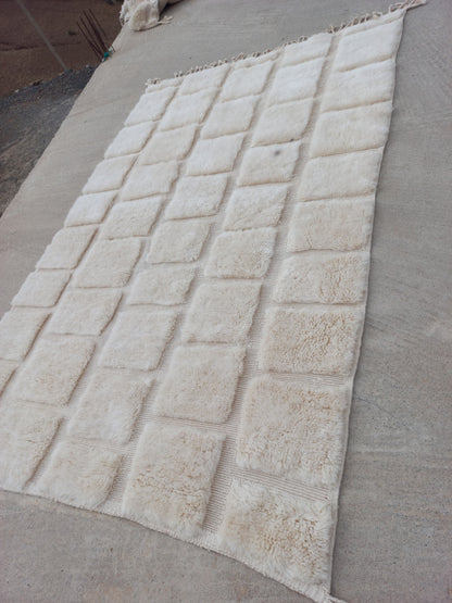 Marmoucha Ivory Sculpted Grid Rug