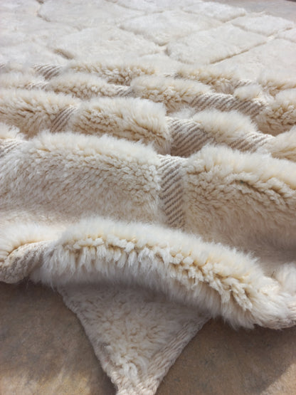 Marmoucha Ivory Sculpted Grid Rug