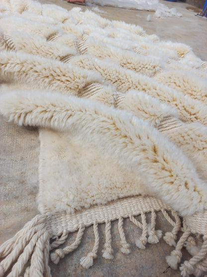 Marmoucha Ivory Sculpted Cellular Rug