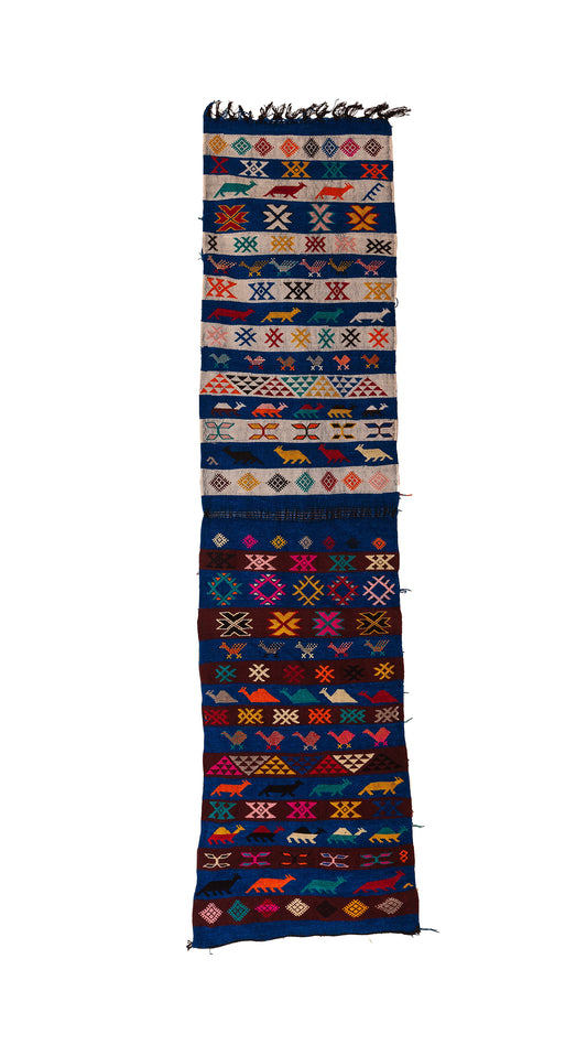 Indigo Caravan — Boujaad Moubra Kilim Runner