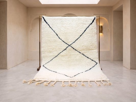 Marmoucha Minimal Cross – Ivory Wool Geometry