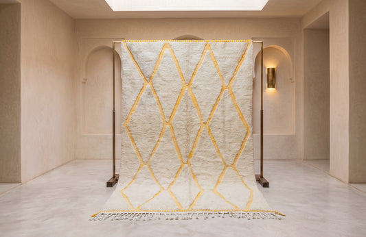 Marmoucha Saffron Open Lattice — Ivory Wool