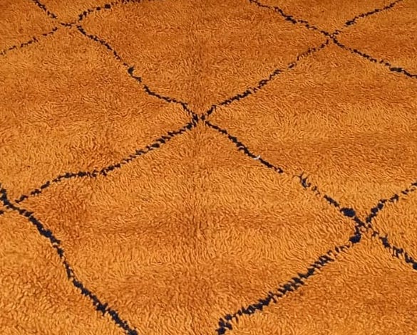 Marmoucha Saffron Diamond Field — Sculpted Atlas Wool