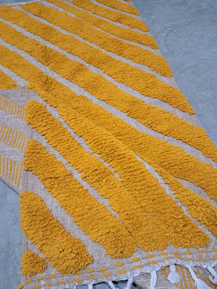 Marmoucha Saffron Terraces — Diagonal Sculpted Wool