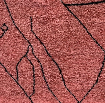 Azilal Abstract Line Field — Rose Ground Composition