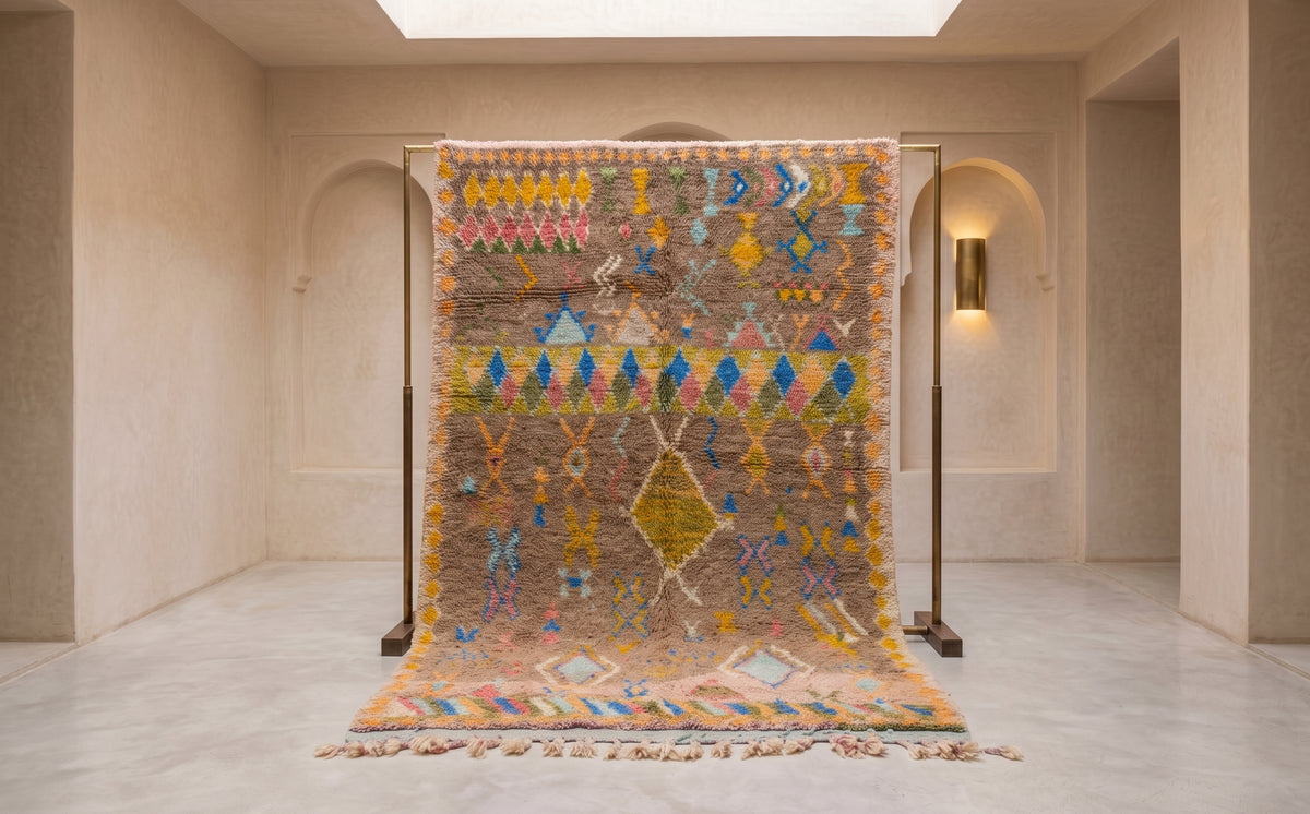 Whispers of Ochre – Boujaad Pastel Glyph Rug