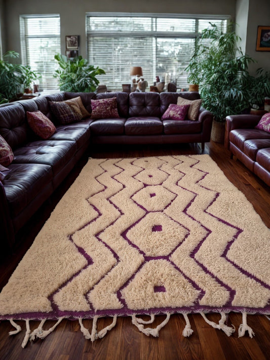 Purple Paved Diamonds – Azilal Rug in Royal Violet Geometry