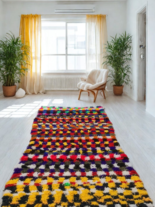 Fragments in Rhythm – Boucherouite Checkerboard in Reclaimed Textiles