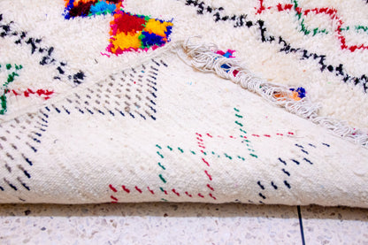 Azilal Pile Rug — Ivory Field with Chromatic Lozenge Axis