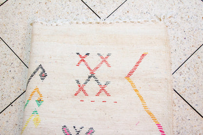 Azilal Symbolic Constellation — Ivory Wool with Multicolor Amazigh Glyphs