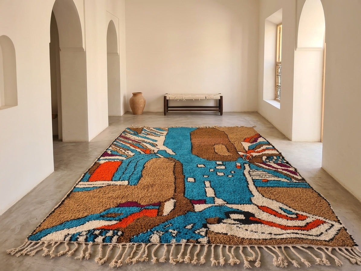 Atlas Flow – Symbolic Beni Mrirt in River and Field Palette